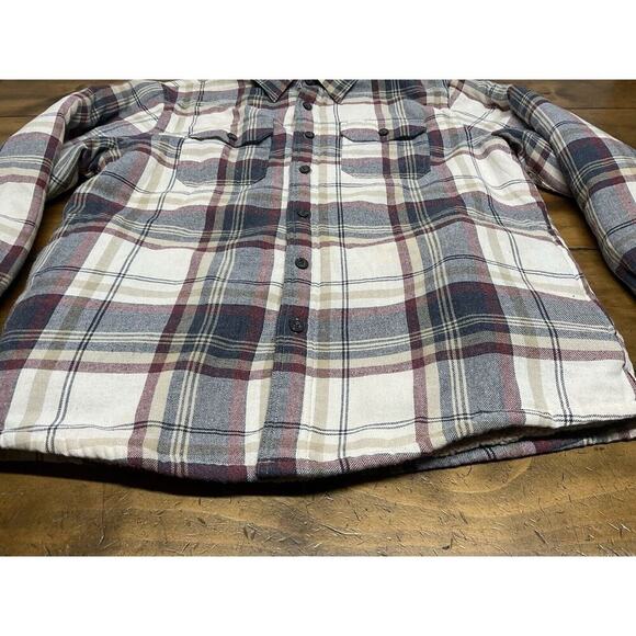 Wrangler Sherpa Lined Plaid Flannel Jacket Shirt Men’s Size Medium Shacket - Picture 2 of 12